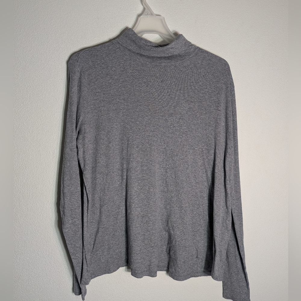 Eileen Fisher Women's‎ Turtleneck Organic Cotton Lyocell Layering Piece Grey 2X